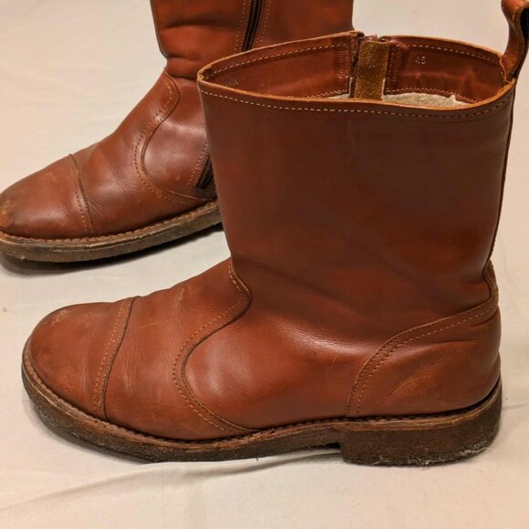 Swedish Hasbeens Boots Mens 12  Brown Leather Fleece Lined Italian Made Shoes - Picture 4 of 12